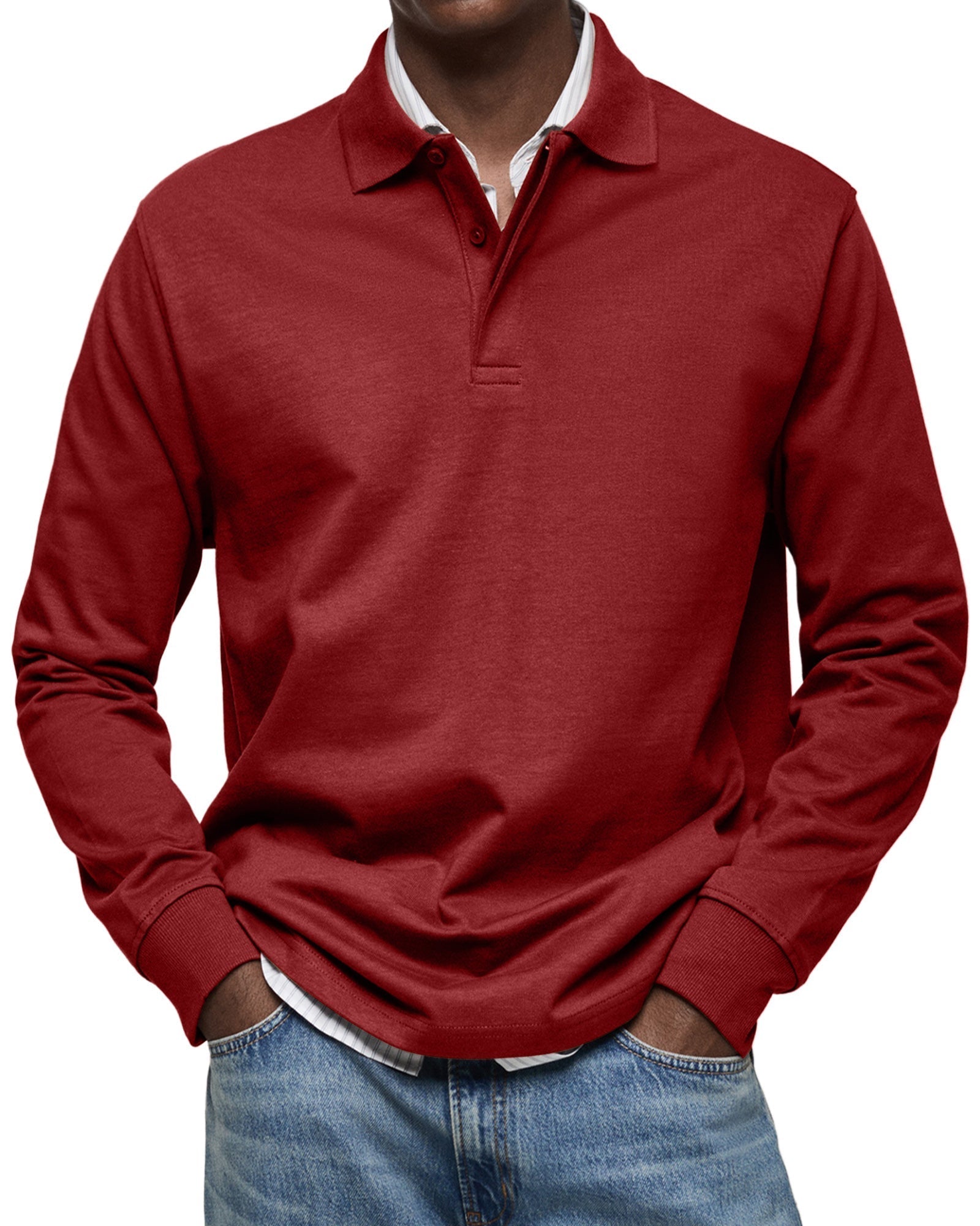 Alex™ - Polo casual a maniche lunghe