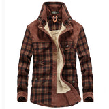 Giacca-camicia da uomo a quadri con tasche