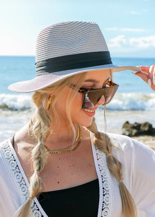 Classico cappello fedora Panama in paglia
