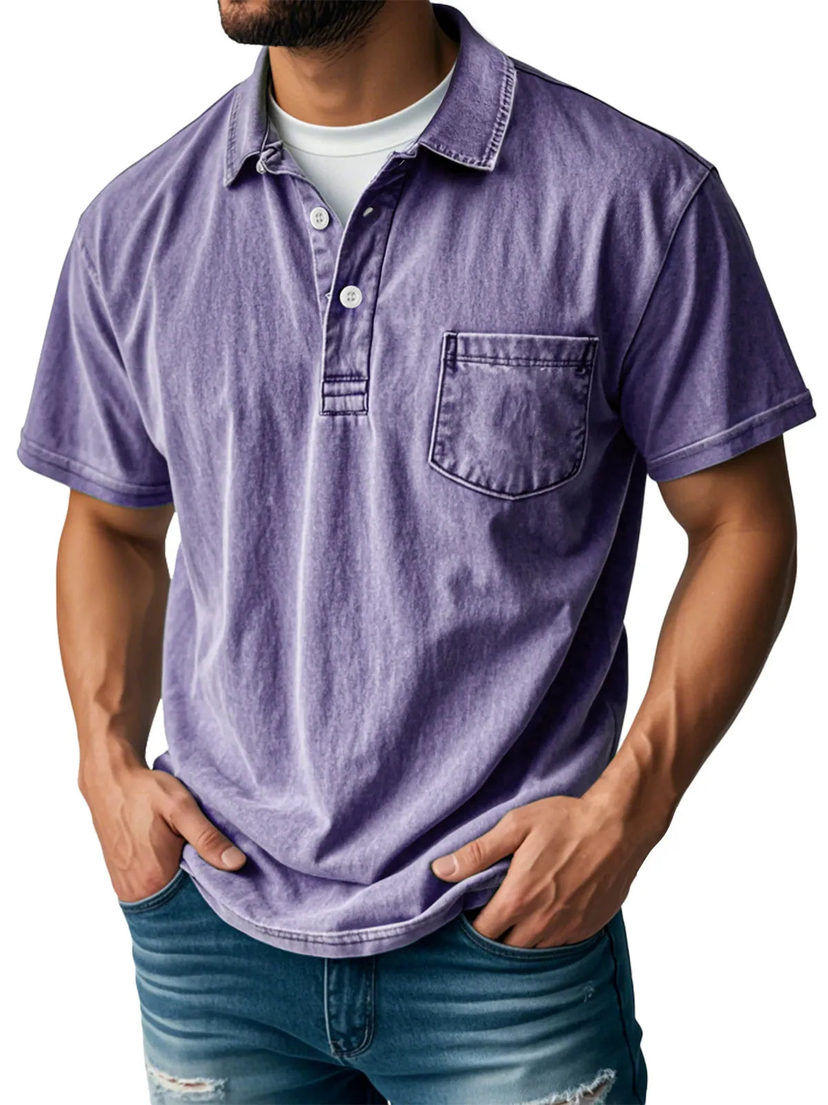 Sebastien™ - Polo-camicia casual vintage da uomo