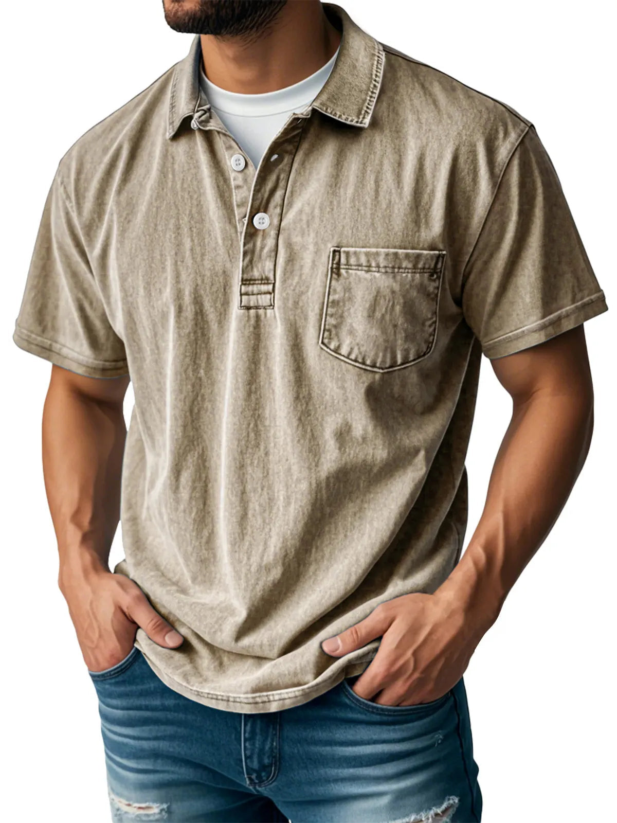 Sebastien™ - Polo-camicia casual vintage da uomo