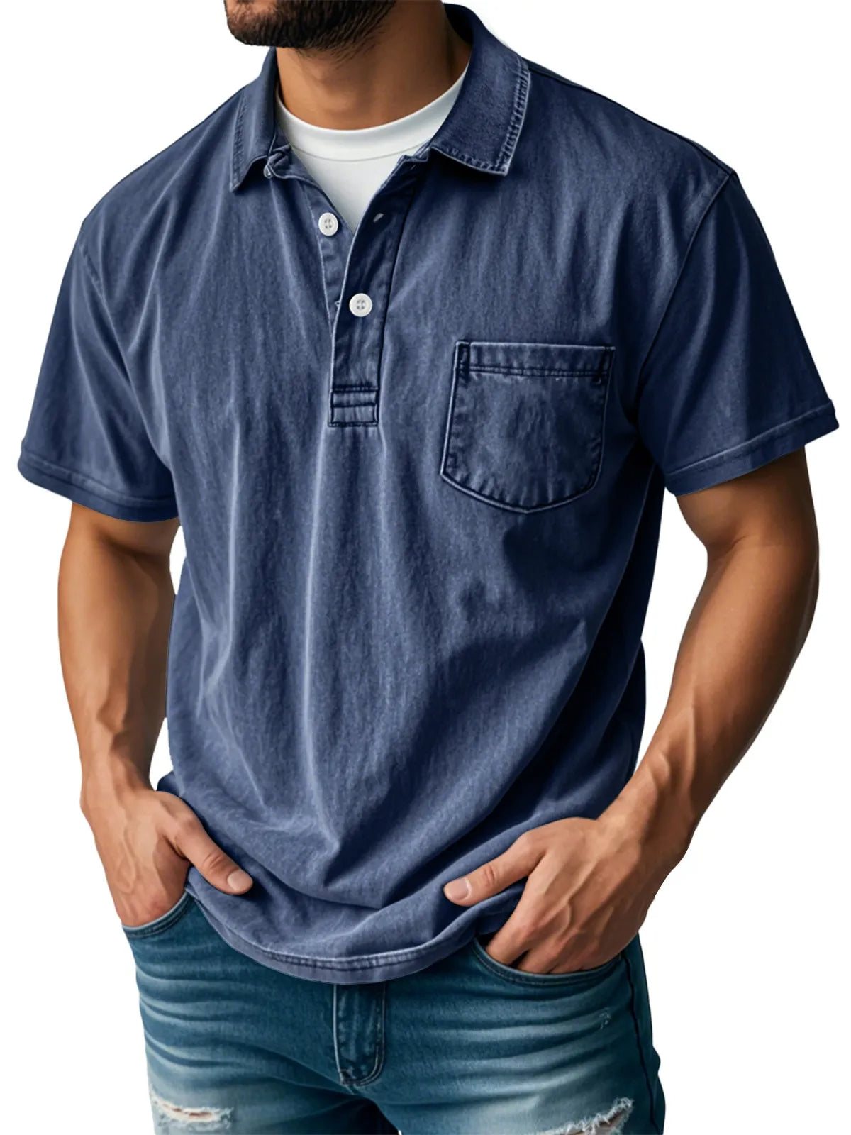 Sebastien™ - Polo-camicia casual vintage da uomo
