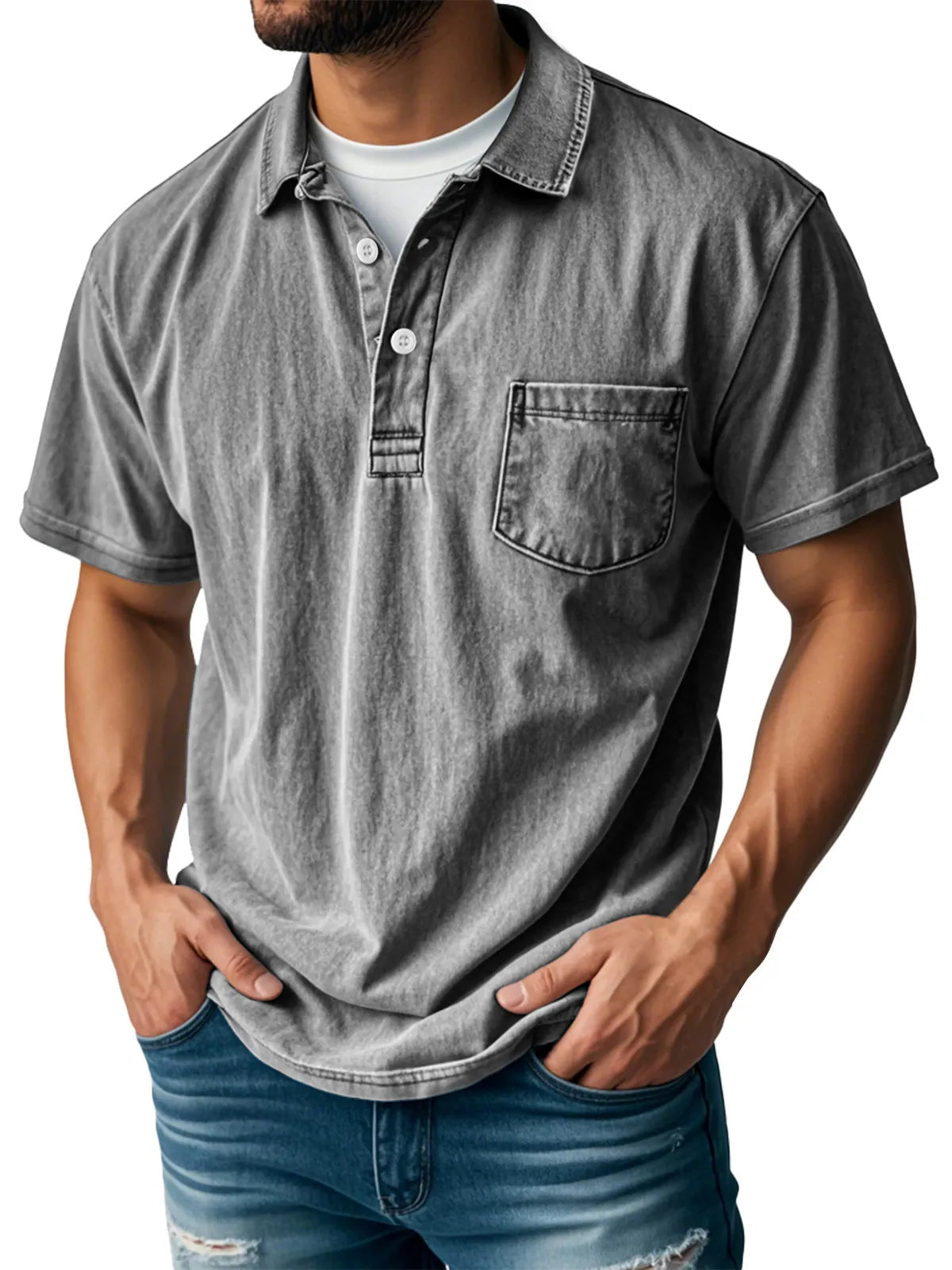 Sebastien™ - Polo-camicia casual vintage da uomo