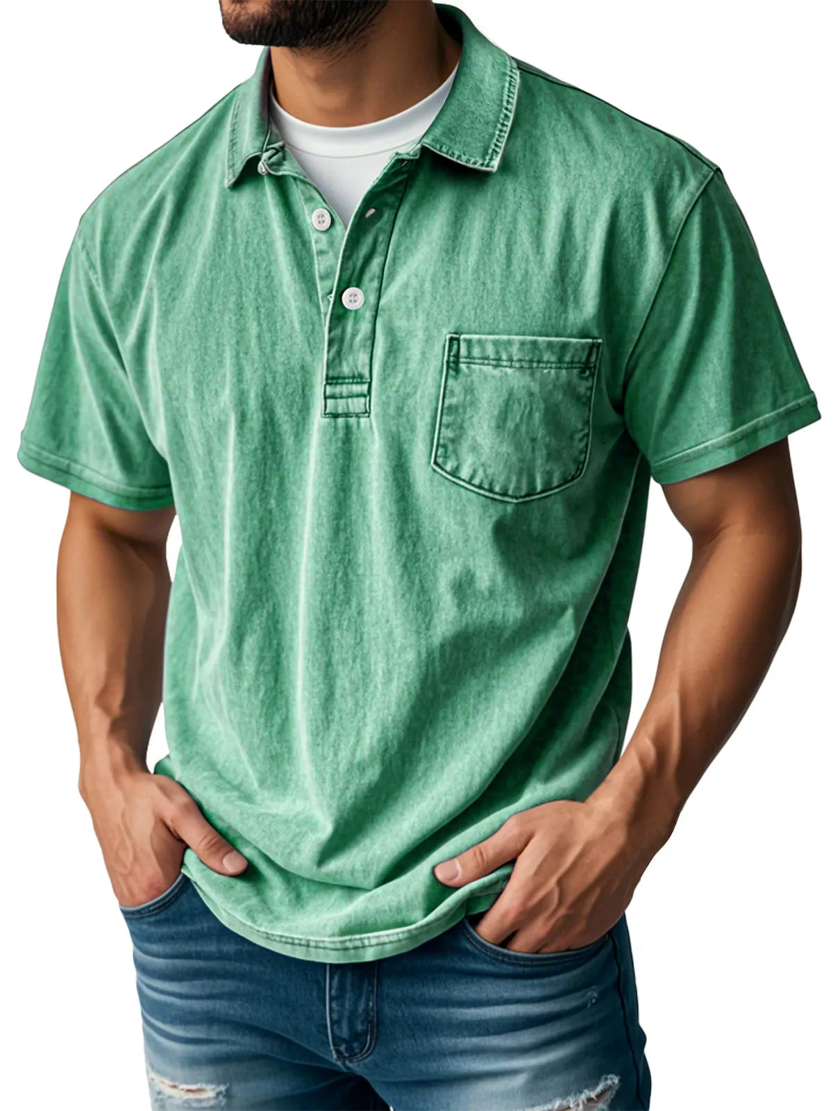 Sebastien™ - Polo-camicia casual vintage da uomo