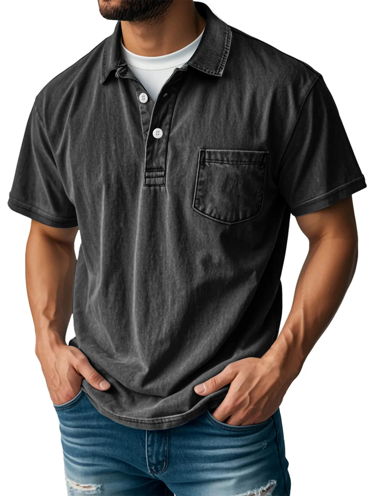 Sebastien™ - Polo-camicia casual vintage da uomo