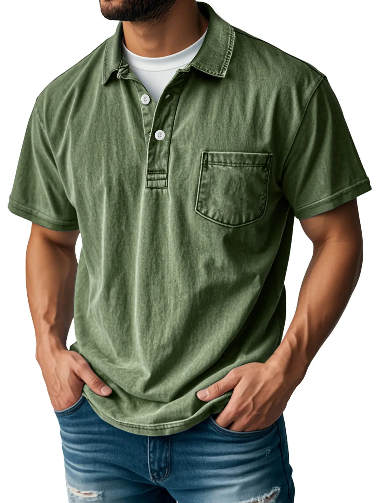 Sebastien™ - Polo-camicia casual vintage da uomo