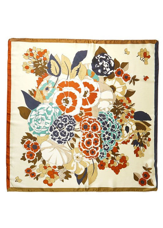 Foulard quadrato con motivo floreale