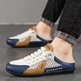 Sneakers slip-on da uomo color block con retro scoperto
