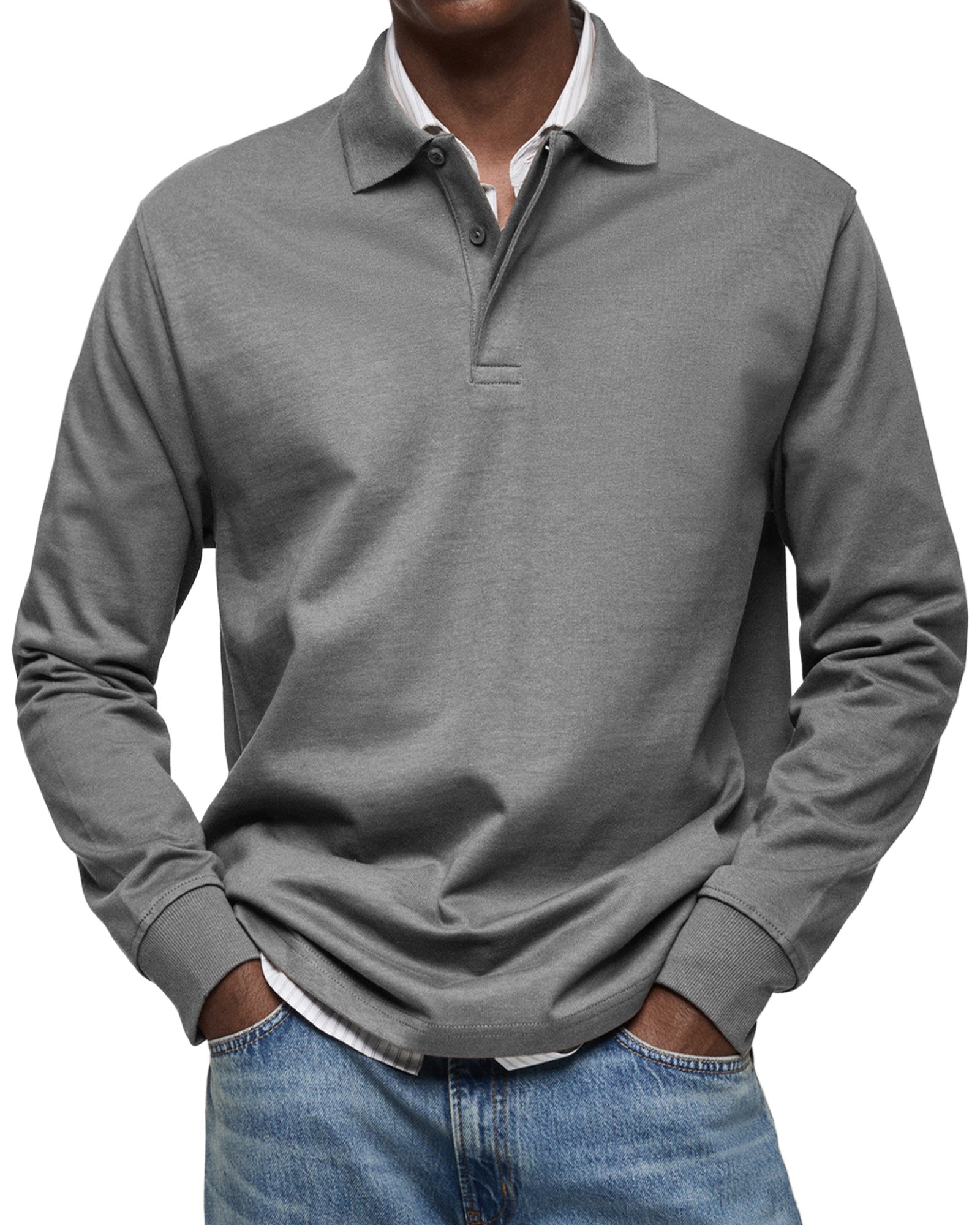 Alex™ - Polo casual a maniche lunghe