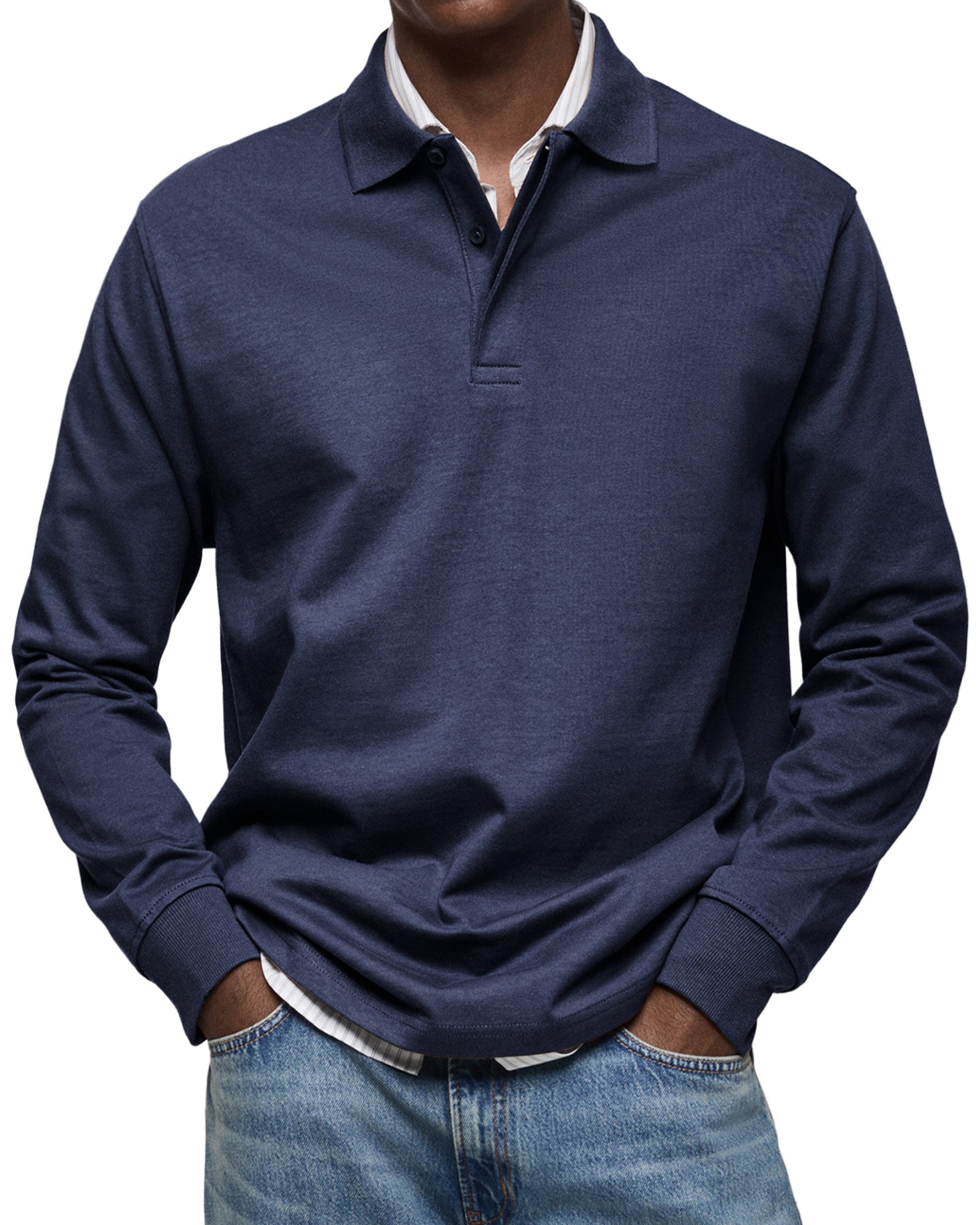 Alex™ - Polo casual a maniche lunghe