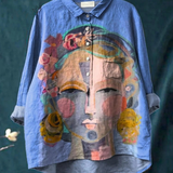 Lola | T-shirt Casual con Ritratto di Fredy in Stampa Oleosa