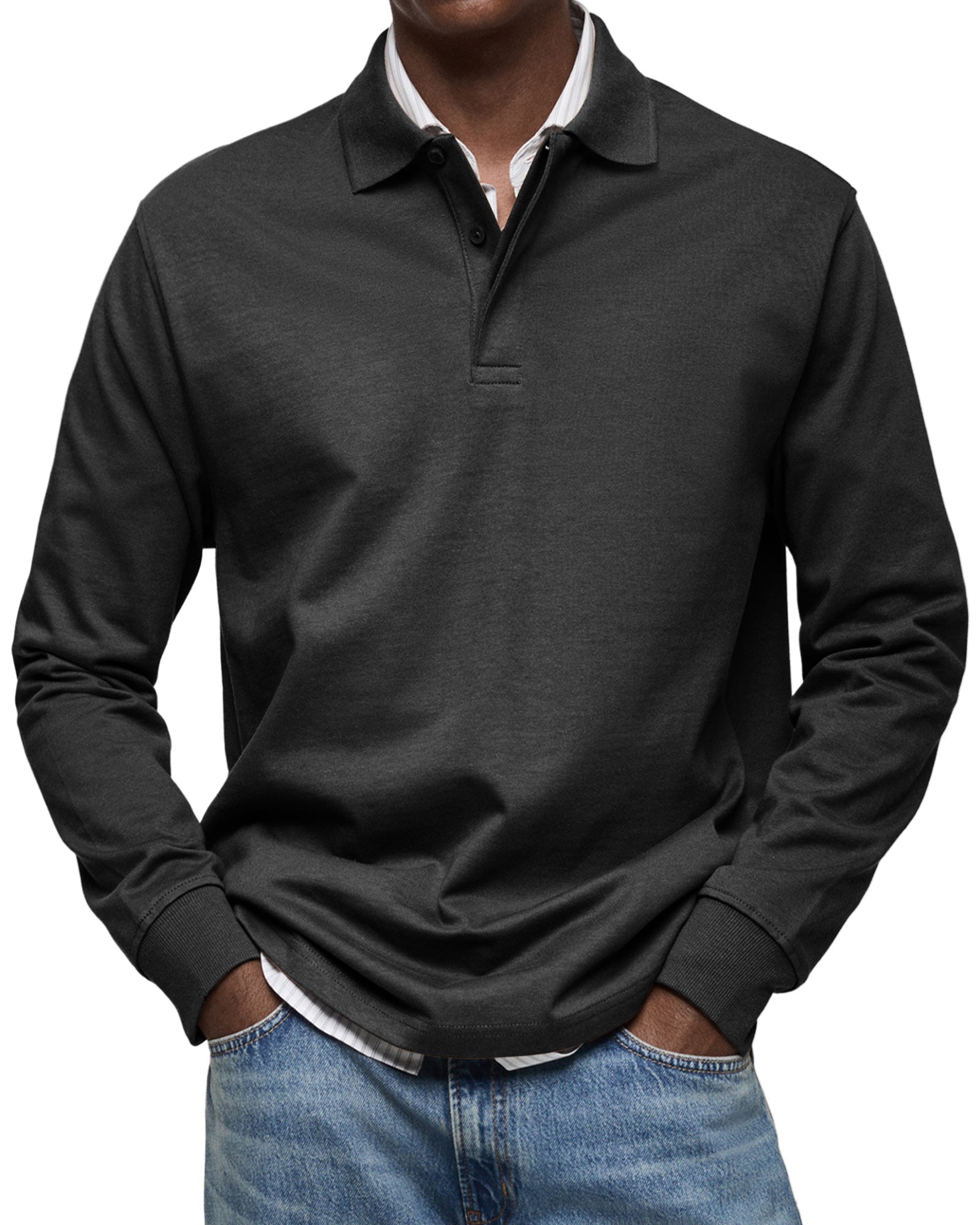 Alex™ - Polo casual a maniche lunghe