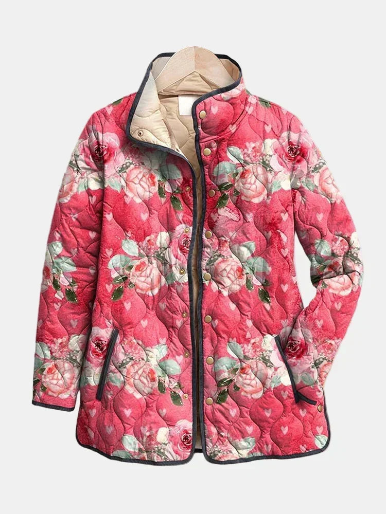 Freya | Incantevole giacca rosa trapuntata a fiori
