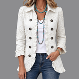 Camilla | Giacca boho-chic in ecru con ricami e volants