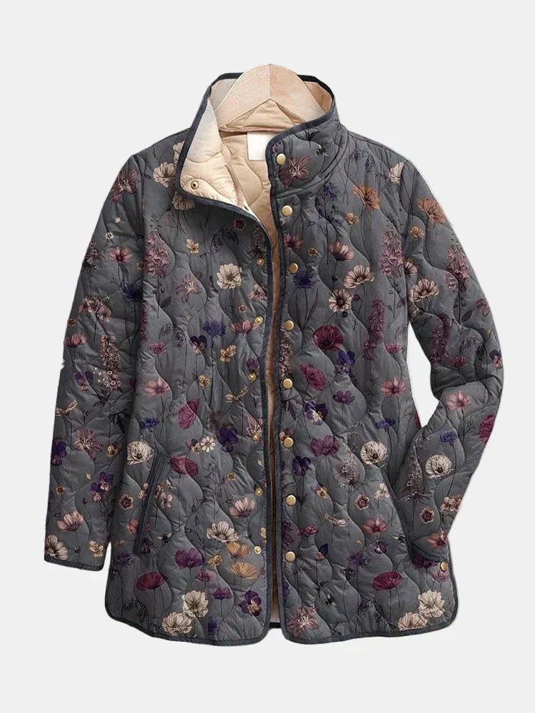 Niva | Giacca trapuntata con motivo floreale vintage