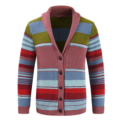 James | Cardigan da uomo a righe con bottoni
