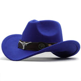 Cappello western in feltro con fascia con fibbia a forma di toro