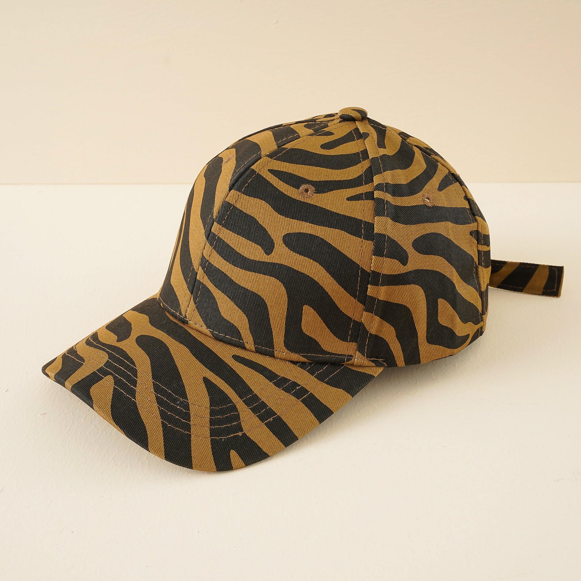 Cappellino da baseball da donna con motivo zebrato e chiusura regolabile