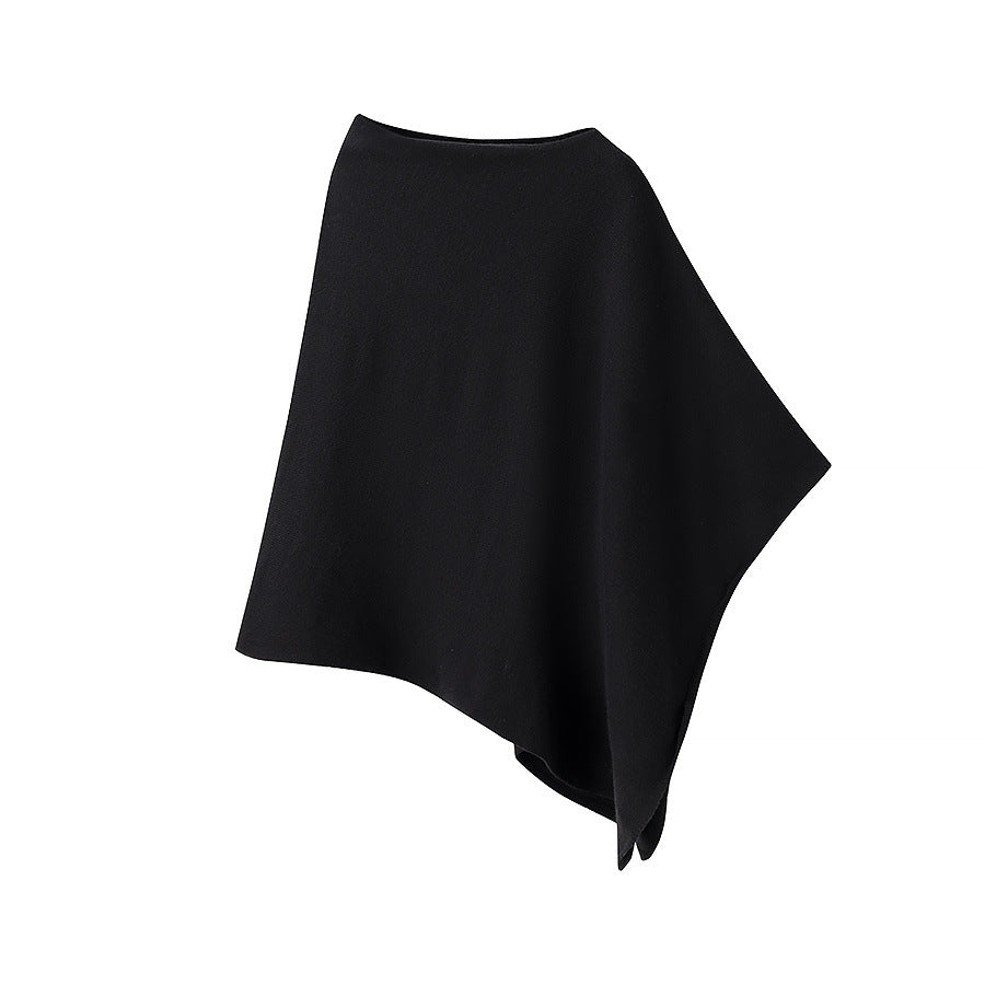 Poncho-sciarpa da donna con bordo elasticizzato