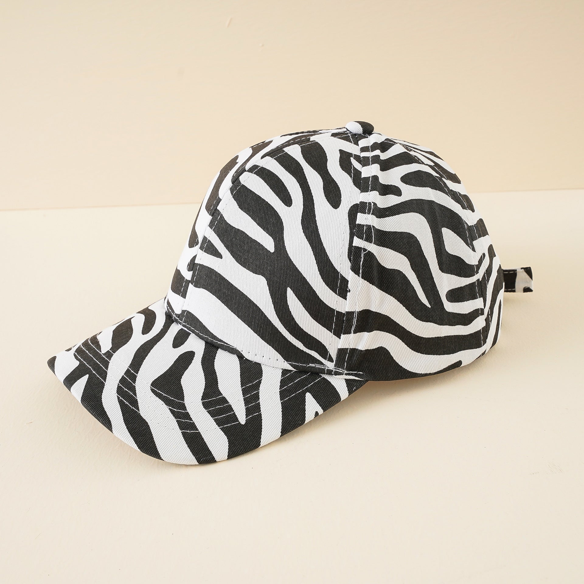 Cappellino da baseball da donna con motivo zebrato e chiusura regolabile