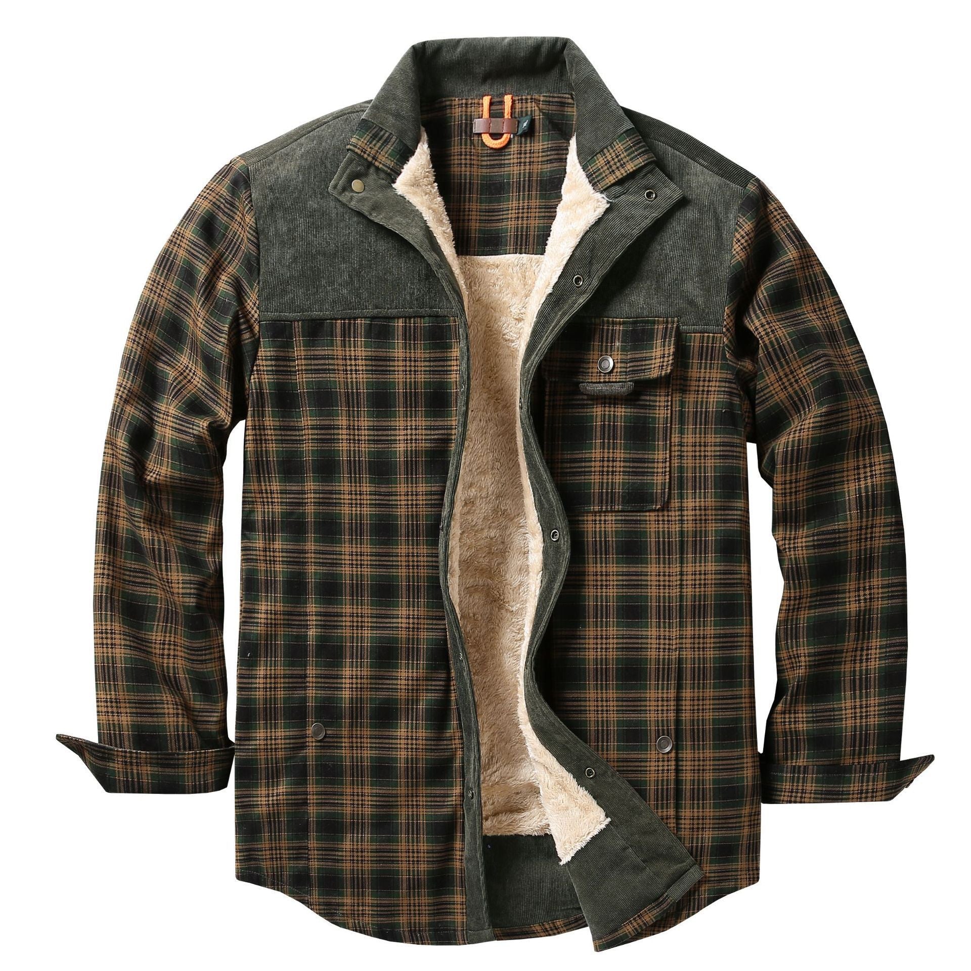 Giacca-camicia da uomo a quadri con tasche