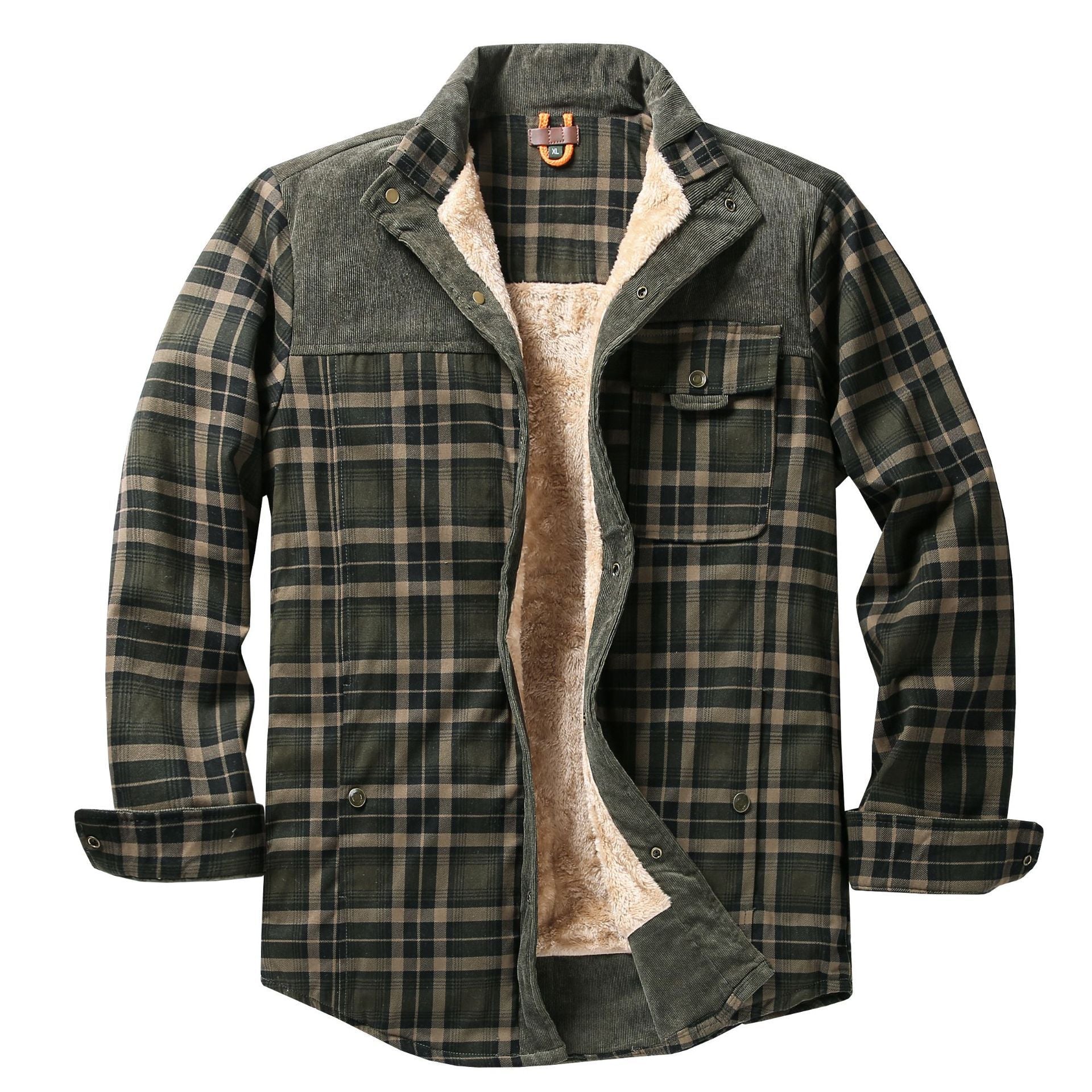 Giacca-camicia da uomo a quadri con tasche