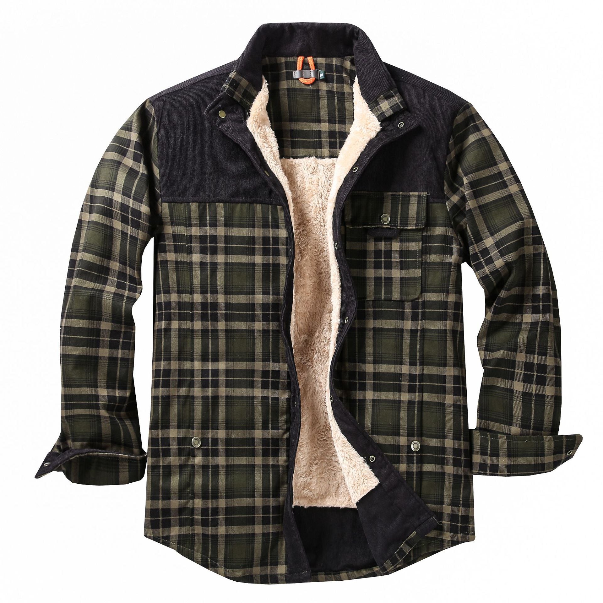 Giacca-camicia da uomo a quadri con tasche