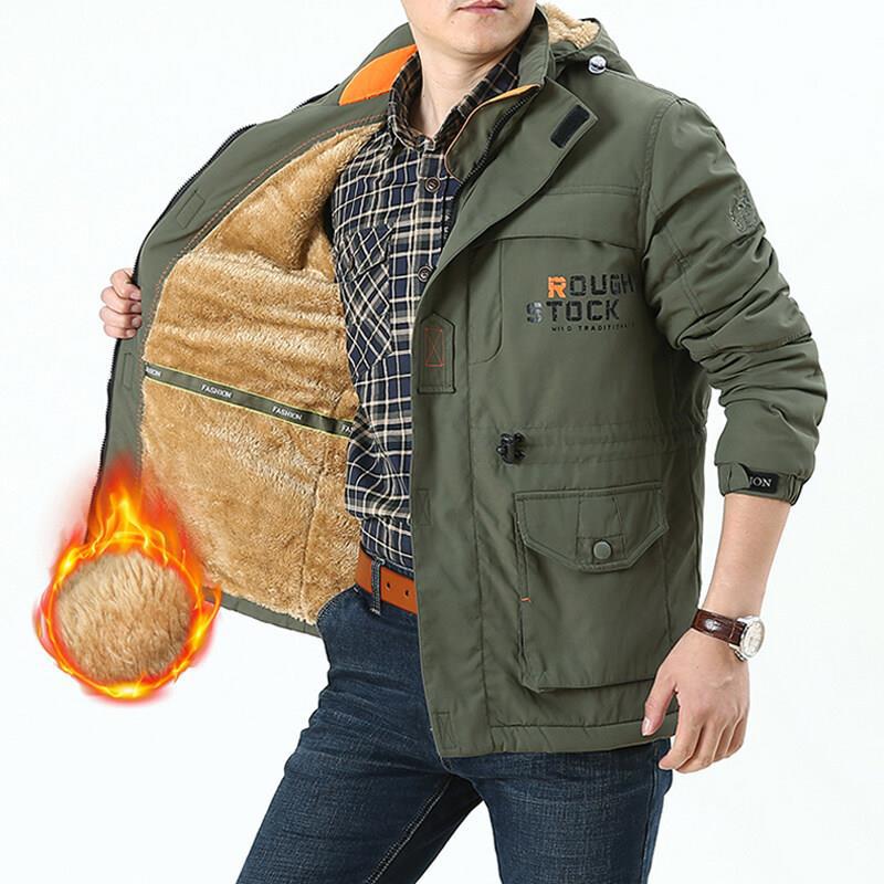 Parka da uomo con cappuccio e tasche