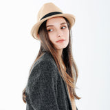Cappello fedora da donna con nastro