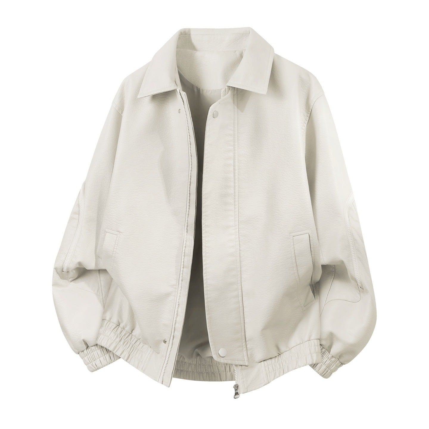 Blouson da uomo oversize con bordo elastico e cerniera nascosta