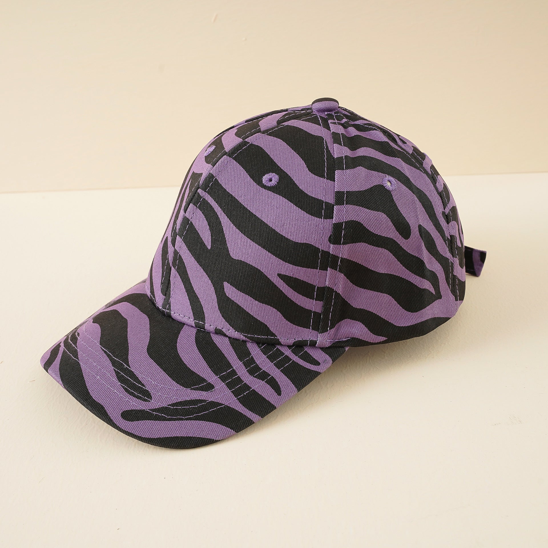Cappellino da baseball da donna con motivo zebrato e chiusura regolabile