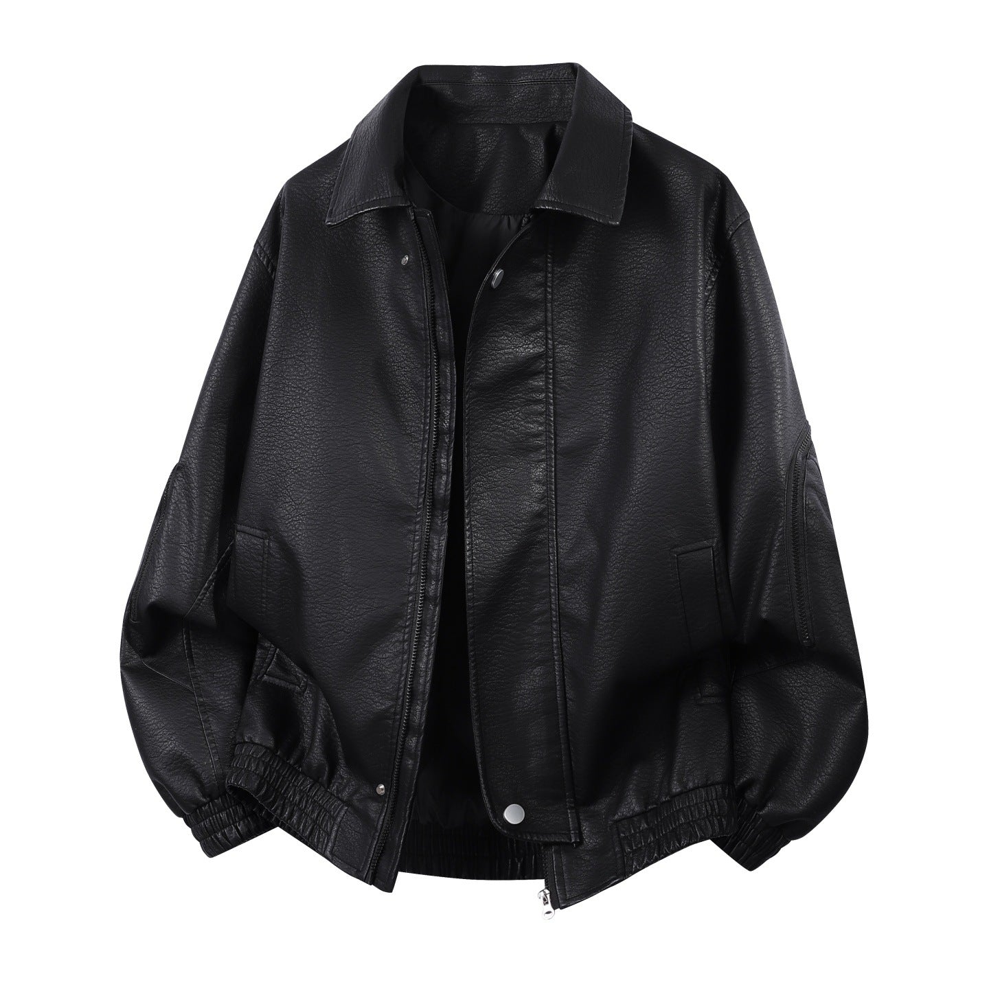 Blouson da uomo oversize con bordo elastico e cerniera nascosta