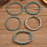 Set di bracciali boho con perle turchesi