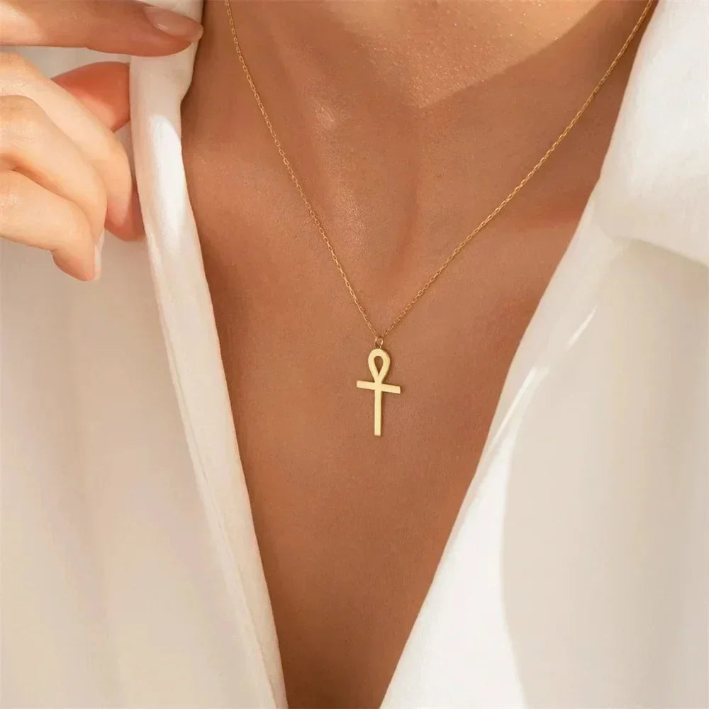 Collana con Pendente Ankh Dorato