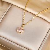 Collana Sakura Rose Romantica in Acciaio Inossidabile