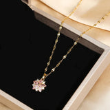 Collana Sakura Rose Romantica in Acciaio Inossidabile