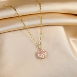 Collana Sakura Rose Romantica in Acciaio Inossidabile