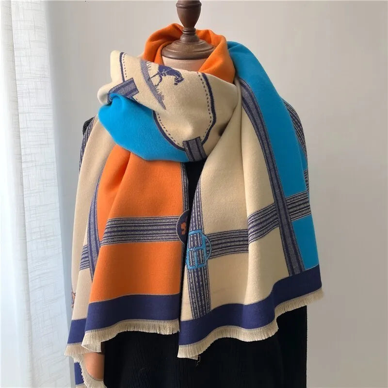 Sciarpa oversize da donna con motivo floreale