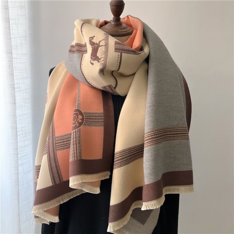 Sciarpa oversize da donna con motivo floreale