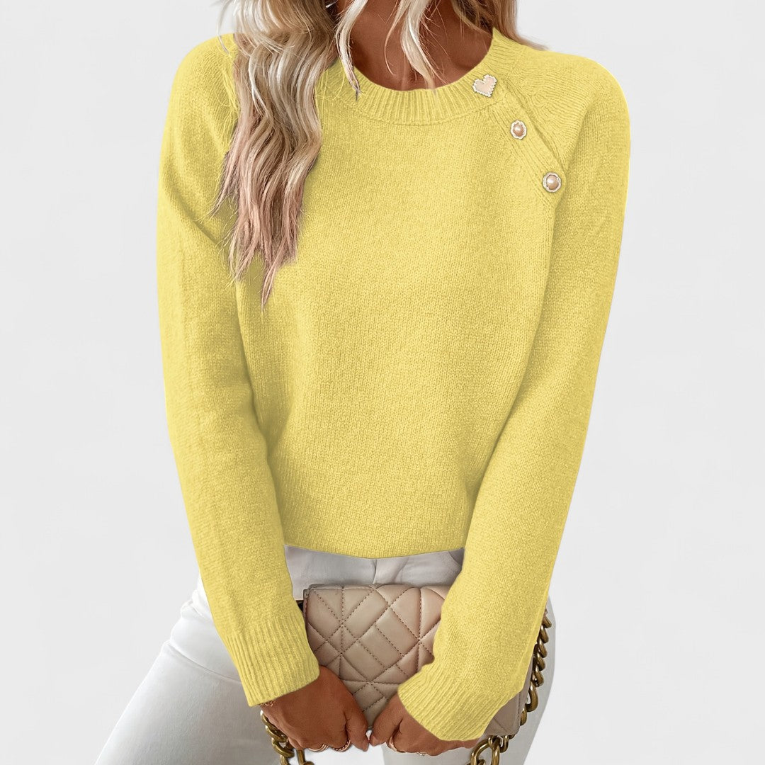 Roksana - Maglione Asimmetrico Elegante da Donna con Bottoni