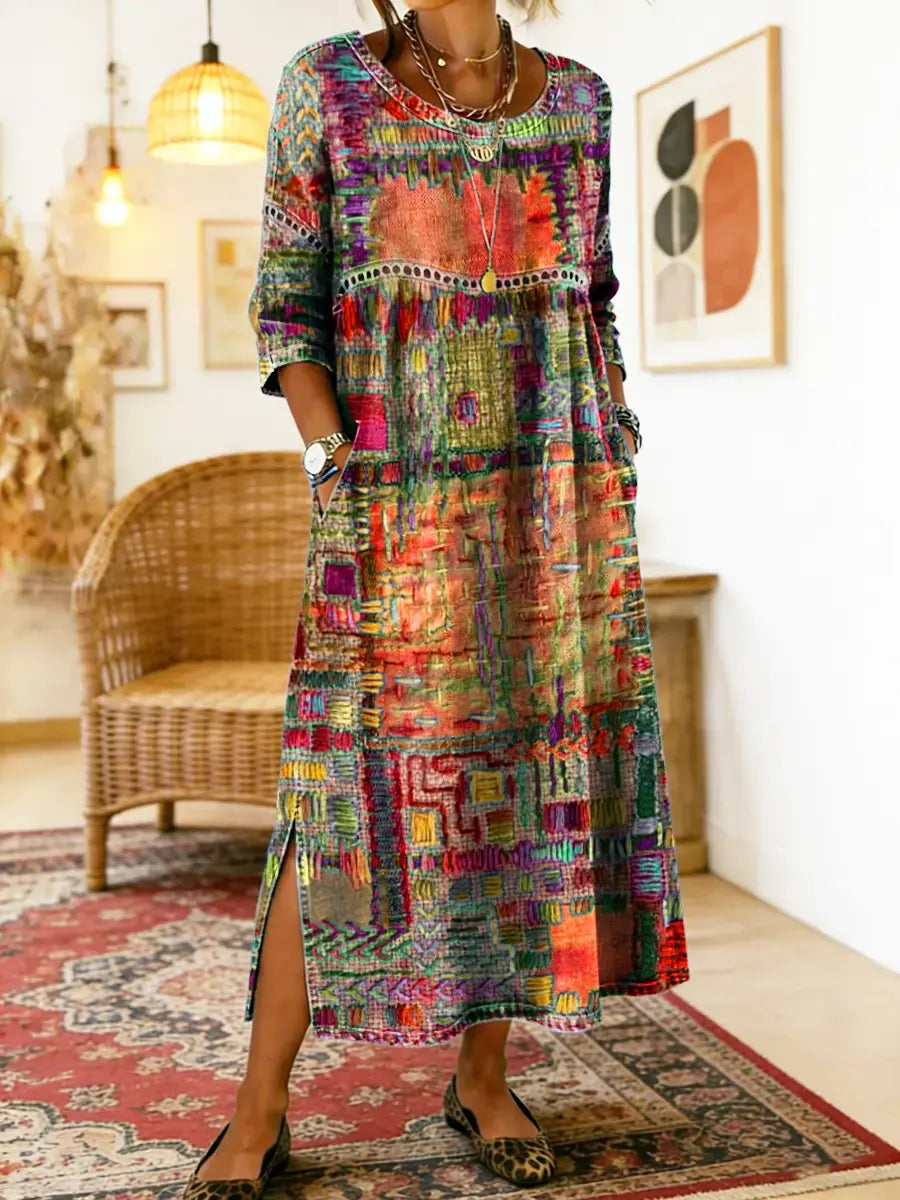 Isabelle | Abito patchwork etnico
