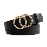 Cintura in pelle da donna con fibbia ad anello