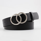 Cintura in pelle da donna con fibbia ad anello