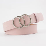 Cintura in pelle da donna con fibbia ad anello