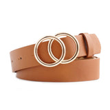Cintura in pelle da donna con fibbia ad anello