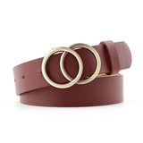 Cintura in pelle da donna con fibbia ad anello