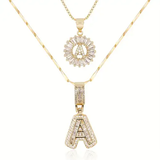 Set di Collane con Iniziale in Moissanite