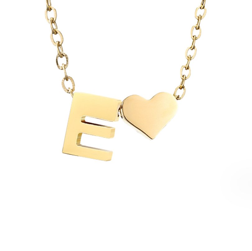 Collana Iniziale Senza Tempo con Pendente a Cuore