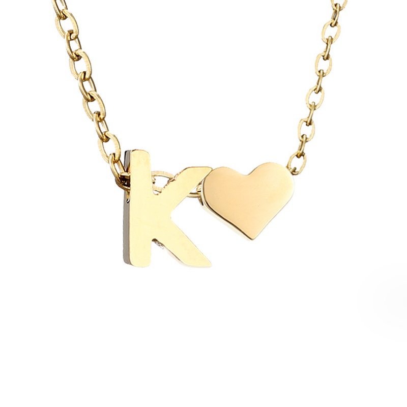 Collana Iniziale Senza Tempo con Pendente a Cuore