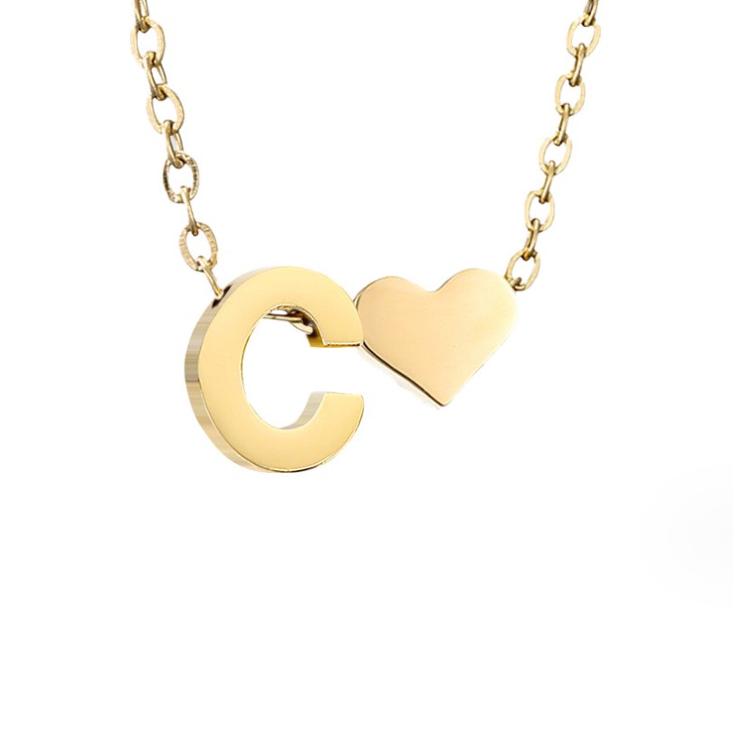 Collana Iniziale Senza Tempo con Pendente a Cuore
